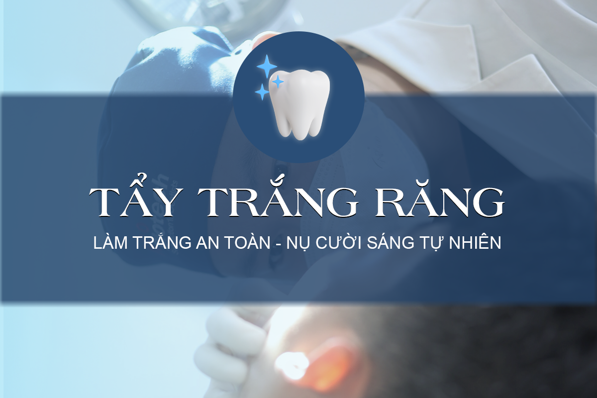 Tẩy trắng răng là phương pháp nha khoa giúp cải thiện màu sắc răng bằng cách loại bỏ các tác nhân gây nhiễm màu trên bề mặt và bên trong men răng.